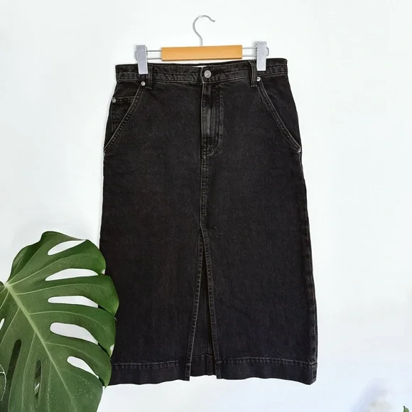 Free People - We The Free - Wild Roses Midi Skirt Black - Size 27 - Picture 4 of 10